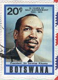 20 cent stamp picture of Seretse Khama