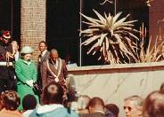 Queen on steps of Botswana Housing Corporation