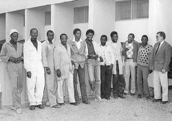 Sebele transmitting station staff in the early 1980's
