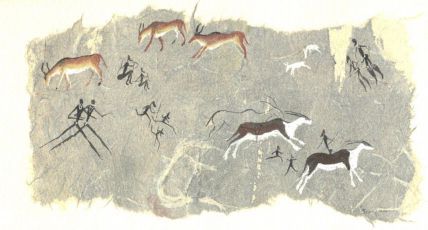 Reproduction of Bushman drawings in the Tsodilo Hills